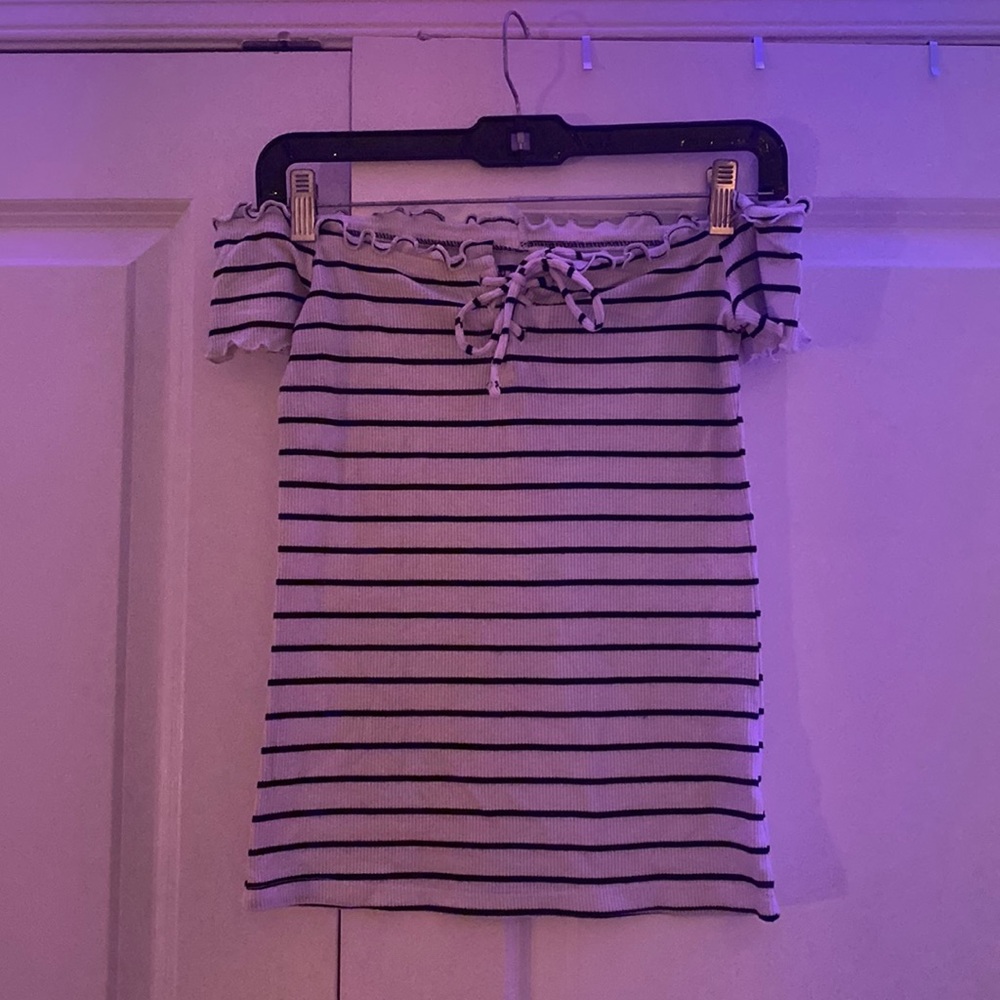 Aero Off The Shoulder Striped Top